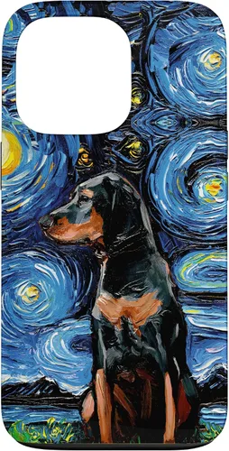 Vista 10 de Black and Tan Coonhound Starry Night Art – Dog Lover Gift Case for iPhone 17