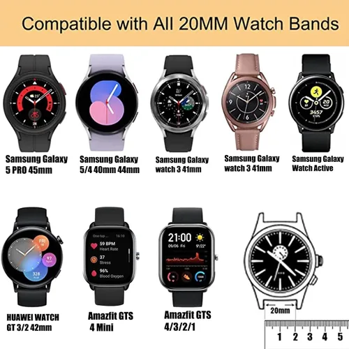 Vista 2 de Harikiri Correa compatible con Amazfit GTS 4 Mini/GTS 4/GTS 3/GTS 2e/GTS 2 Mini/GTS 2/GTS