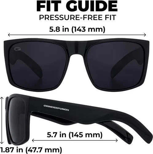 Vista 5 de grinderPUNCH Super Dark CAT 4 Gafas de sol XL XXL Big Head Extra Grandes Hombres