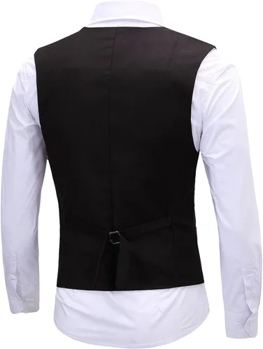 Vista 2 de Vestido formal para hombre, de negocios, ajustado, sin mangas, chaqueta de traje, chaleco chaleco