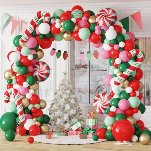 Vista 18 de Tesochye 161pcs Halloween Balloon Garland Kit with Happy Halloween Banner Black Orange Green Purple
