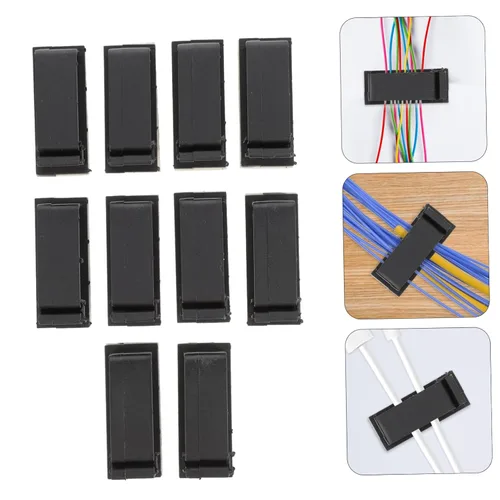 Vista 6 de Hemobllo Ganize Your Desk - 10 clips organizadores de cables autoadhesivos para auriculares, cables de cargador de teléfono