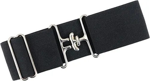Vista 5 de Cinturón ecuestre elástico de 1.5 pulgadas, cinturón elástico para montar a caballo con hebilla Surcingle Cinturón de caballos con correa de cuero