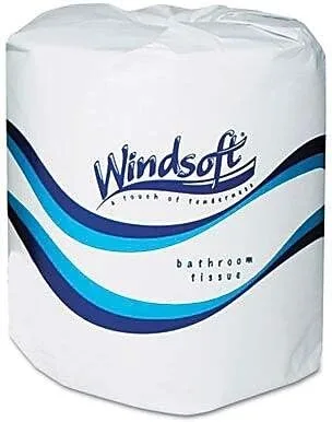 Vista 2 de Windsoft 2240 Papel de baño de dos capas de un solo rollo, 500 hojas/rollo, 96 rollos/cartón