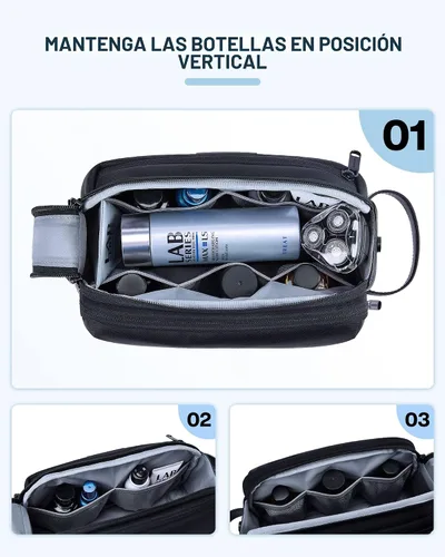 Vista 4 de BAGSMART Neceser para hombre, organizador grande de artículos de tocador de viaje, kit Dopp resistente al agua, bolsa de afeitar para accesorios
