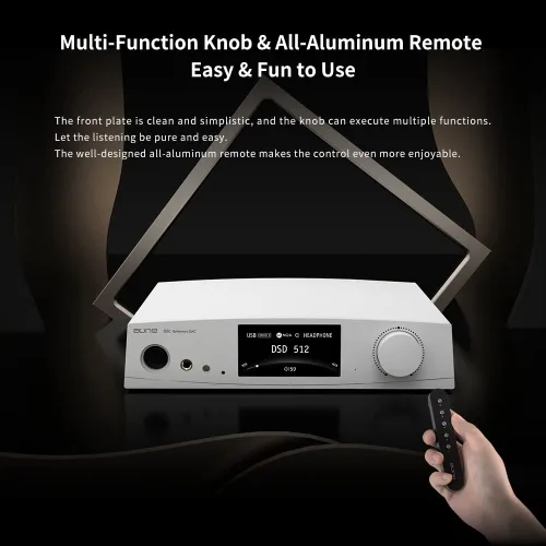 Vista 6 de aune S9c Pro DAC con amplificador de auriculares, entrada de reloj de 10 MHz, 32 bits/768 kHz/DSD512/MQA, chip de doble DAC, conector 6.35/XLR/4.4