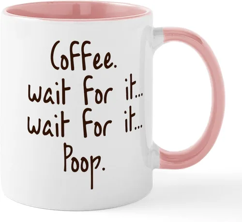 Vista 49 de CafePress Time To Poop Mugs Taza de café de cerámica de 11 oz (11.0 fl oz)