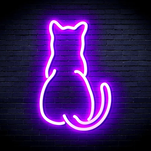 Vista 16 de AdvPro Gato gatito trasero mascota Flex silicona LED neón signo - azul - st16s32-fnu0023-b