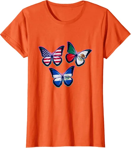 Vista 59 de Multiculti Heritage. Camiseta El Salvador México y Estados Unidos