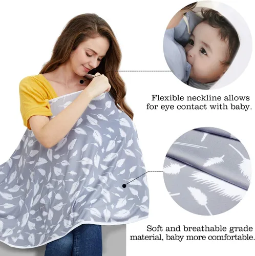 Vista 4 de Funda de lactancia para bebé y poncho de lactancia, cubierta multiusos para toldo de asiento de automóvil, cubierta de carrito de compras, cubierta