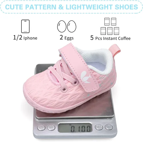 Vista 6 de FEETCITY Zapatillas de bebé para niños y niñas zapatos de primera caminata zapatos de cuna para recién nacidos zapatos de meter