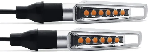 Vista 2 de Mini luces de señal de giro LED para MT-07 MT-09 FZ-09 MT-10 YZF R1 R3 R6 R25 FJ09 FZ07 FZ1CB1000RR (Sin secuencial, plateado-4 piezas)