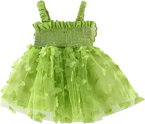 Vista 2 de Disfraz de Halloween para bebé niña, alas de hada, mariposa, sin mangas, tutú, disfraz de Tinkerbell de Halloween