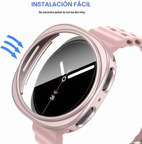 Vista 6 de Paquete de 6+6: Fundas protectoras de 40 mm para Samsung Galaxy Watch 8, cubierta protectora de policarbonato duro con película de vidrio templado