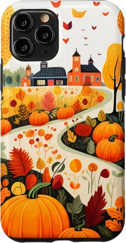 Vista 29 de Fall Leaves Autumn Pumpkin Pattern Autumn Color Foliage Case for iPhone 17