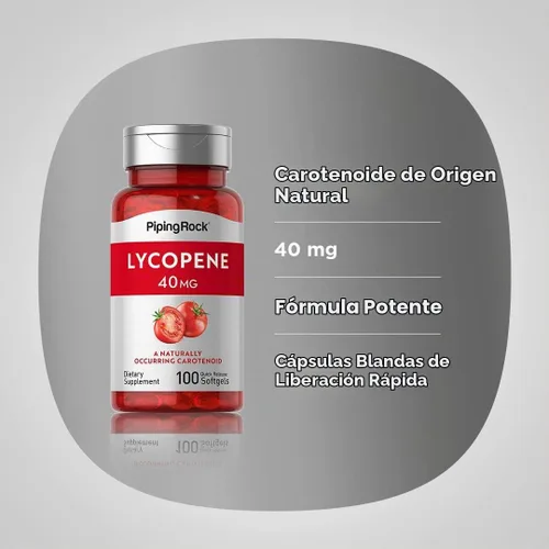 Vista 4 de Piping Rock Suplemento de licopeno 40mg 100 cápsulas blandas