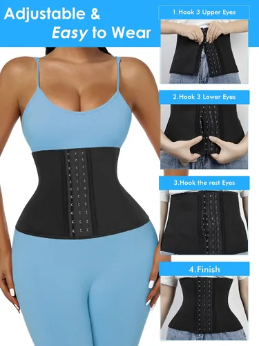 Vista 4 de Entrenador corto de cintura para mujer, grasa del vientre inferior, fajas de entrenamiento, corsé de cintura colombianas