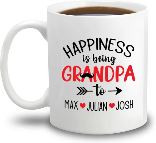 Vista 9 de Tazas con fotos personalizadas para abuelo, regalo para el mejor abuelo del mundo, taza de café personalizada para abuelo, taza para abuelos