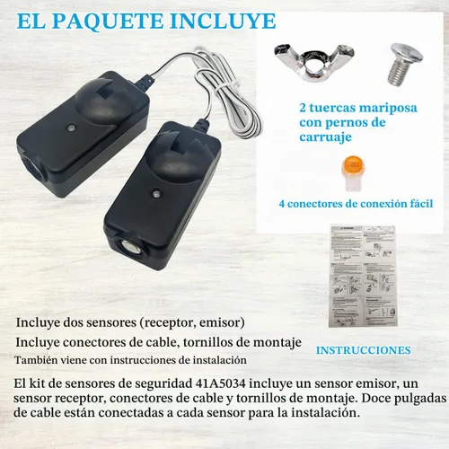 Vista 6 de Kit de Sensor de Seguridad 2025 Mejorado 41A5034 Compatible con Abridor de Puerta de Garaje Liftmaster Chamberlain Sears Craftsman Fabricado Después