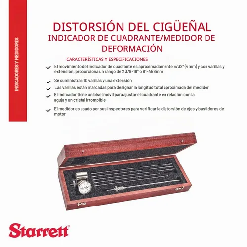 Vista 2 de Starrett Dial de distorsión del cigüeñal o medidor de tensión Blanco
