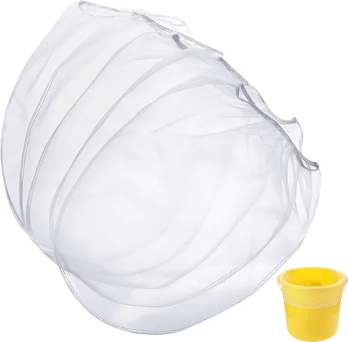 Vista 14 de Boao Bolsas de filtro de pintura, bolsas de filtro de pintura de malla fina blanca, filtro de cubo desechable para pintura, jardinería, protección