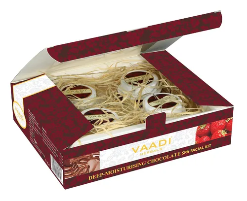 Vista 4 de Vaadi Herbals Kit facial – Kit facial de spa de chocolate y fresa – TODO Natural – Adecuado para todo tipo de piel y tanto para hombres como