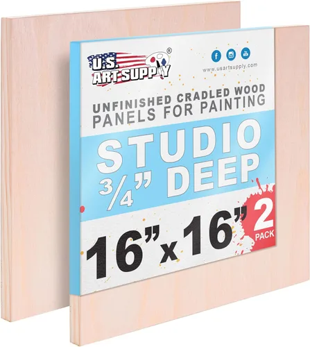 Vista 16 de U.S. Art Supply Paneles redondos de madera de abedul de 6 pulgadas sin terminar para pintura, lienzo de madera, paquete de 4 unidades de 3/4
