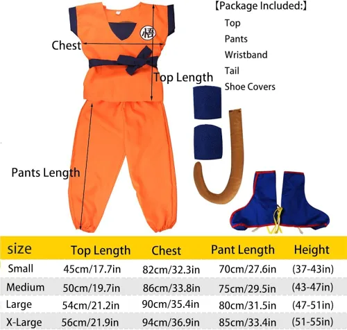 Vista 2 de HANERREAL Disfraz de anime para niños, conjunto completo de cosplay de Halloween