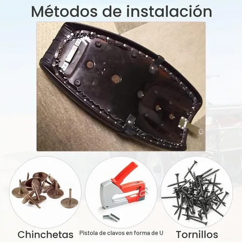 Vista 4 de MOTOBA Funda elástica de cuero para asiento de motocicleta, protector de asiento flexible universal para motocicleta DIY con tornillo de pulgar 100