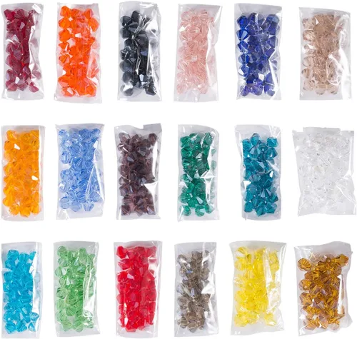 Vista 13 de LONGWIN Lote de 1800 cuentas de cristal de bicono de 0.157 in de cuentas de cristal de joyería para proyectos de bricolaje, pulseras, collares