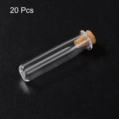 Vista 3 de HARFINGTON 20 mini botellas de vidrio con tapones de corcho, frascos de vidrio pequeños en forma de botella, pequeños frascos de vidrio