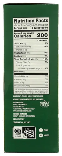 Vista 2 de Whole Foods Market, Farfalle orgánico, 16 onzas