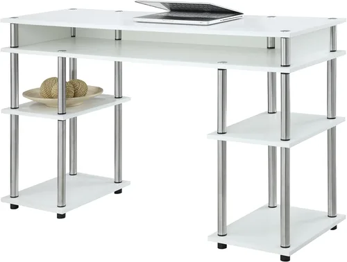 Vista 4 de Convenience Concepts Designs2Go No Tools - Escritorio para estudiantes de 47.25 pulgadas, escritorio contemporáneo para oficina, dormitorio y Blanco