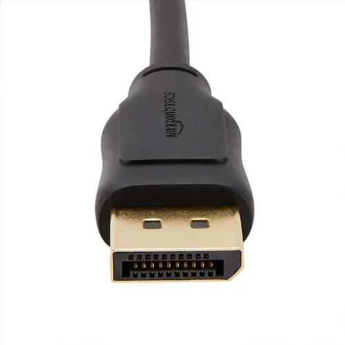 Vista 2 de Amazon Basics Cable DisplayPort 1.2, 21.6Gbps de alta velocidad, 4K @60Hz, 2K @165Hz, chapado en oro, 6 pies, negro