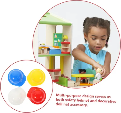 Vista 5 de COLLBATH 40 cascos de construcción en miniatura para accesorios de muñecas, adornos para pasteles, gorras de seguridad para mascotas, decoraciones