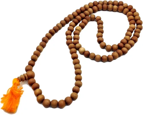 Vista 5 de Healing Lama - Collar con 108 cuentas de madera de sándalo tibetano para meditación de Japa Mala 0315in
