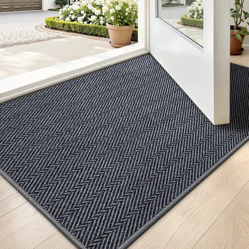 Vista 10 de LUMI Tapete ultradelgado para puerta de interior de 17 x 30 pulgadas, tapete de entrada antideslizante, tapete de perfil bajo, tapete de diseño
