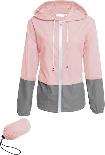 Vista 20 de Avoogue - Chaquetas de lluvia para mujer, diseño ligero, con capucha, para exteriores, impermeables, cortavientos Verde militar