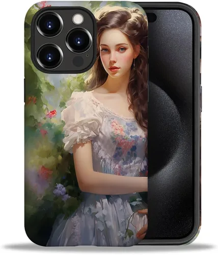 Vista 21 de CARLOCA Funda compatible con iPhone 15 Pro Max, funda protectora de gato en A para iPhone 15 Pro Max, TPU suave + PC duro 2 en 1, funda protectora