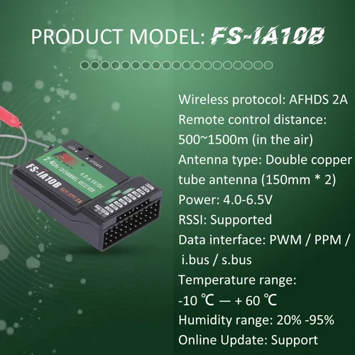 Vista 4 de GoolRC Flysky FS-iA10B Receptor 2.4G 10CH para Flysky FS-i6 FS-i6S FS-i10 Transmisor