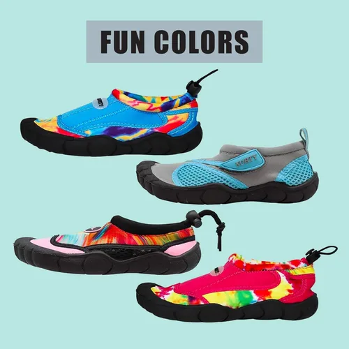Vista 4 de NORTY Zapatos de agua para niños y niñas Calcetines de natación para playa, barco y piscina Diseño Skeletoe Barefoot Esenciales de crucero