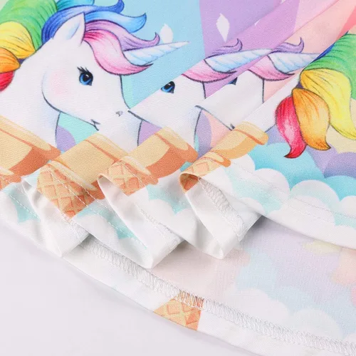 Vista 6 de LaBeca - Vestido sin mangas o de manga larga para niñas, vestidos informales con diseño de unicornio o sirena para niñas pequeñas o grandes