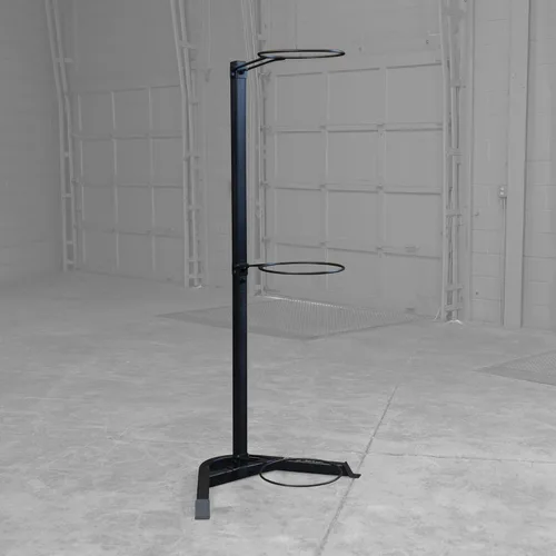 Vista 4 de Body-Solid (GSR10B) Estante de bolas de estabilidad, almacenamiento vertical para gimnasio doméstico y comercial, gris/negro