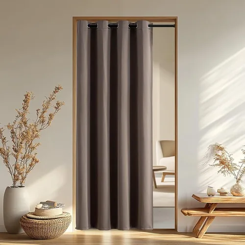 Vista 70 de IGEMAEVE Cortinas opacas para dormitorio con ojales, beige, 52 pulgadas