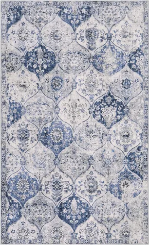 Vista 27 de Lahome - Alfombra marroquí antideslizante y lavable, pequeña alfombra oriental para dormitorio, cocina, entrada, baño, entrada, 61 x 91 cm, crema