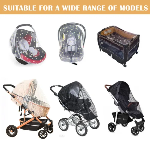 Vista 7 de Mosquitera para cochecito de bebé (paquete de 2) – Protección de malla duradera para moisés, cunas, corrales, Pack N Plays y mini cunas portátiles