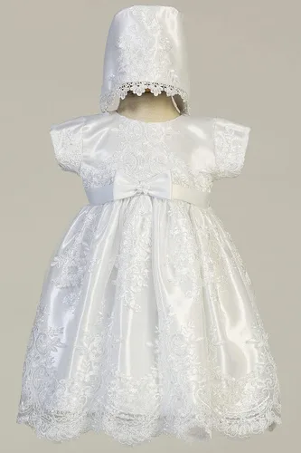 Vista 2 de Vestidos de bautismo para niñas bebés, vestidos de bautizo para niña, ropa de bautizo para bebé niña vestido Blanco