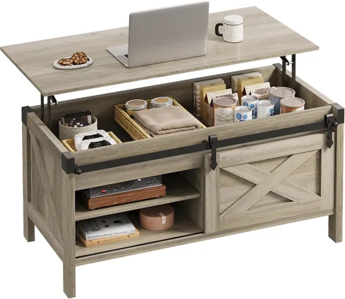 Vista 9 de WLIVE - Mesa auxiliar elevable de 40 pulgadas con almacenamiento, mesa Negro