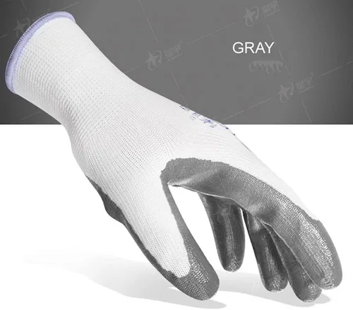 Vista 2 de 12 pares de guantes de trabajo de seguridad, guantes de jardinería, revestimiento de nitrilo antideslizante, guantes de inmersión