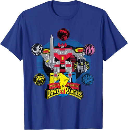 Vista 21 de Power Rangers Camiseta Megazord Asfalto